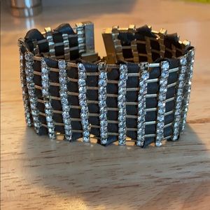 COPY - Michael Kors Rhinestone and leather gold bracelet